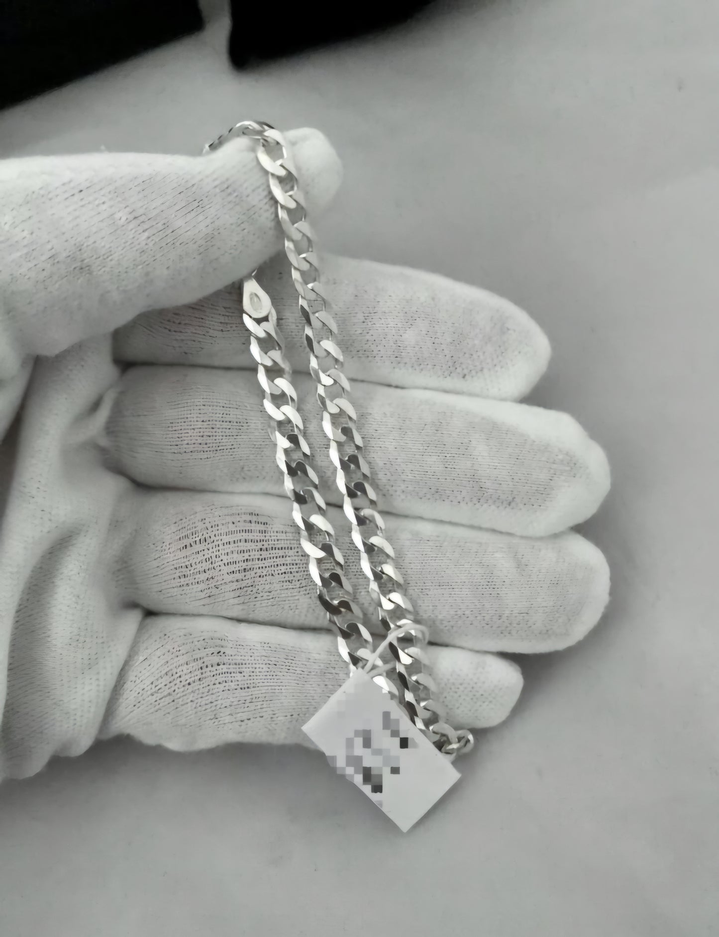 925 Sterling Silver Rhodium Plated Small Link Bracelet