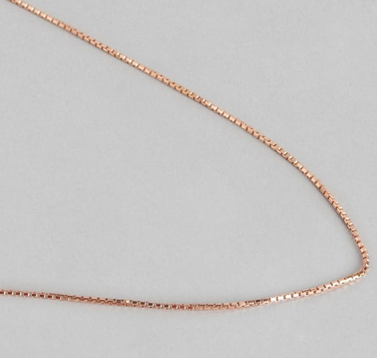Minimilistic 92.5 Silver Box Chain In Rose Gold