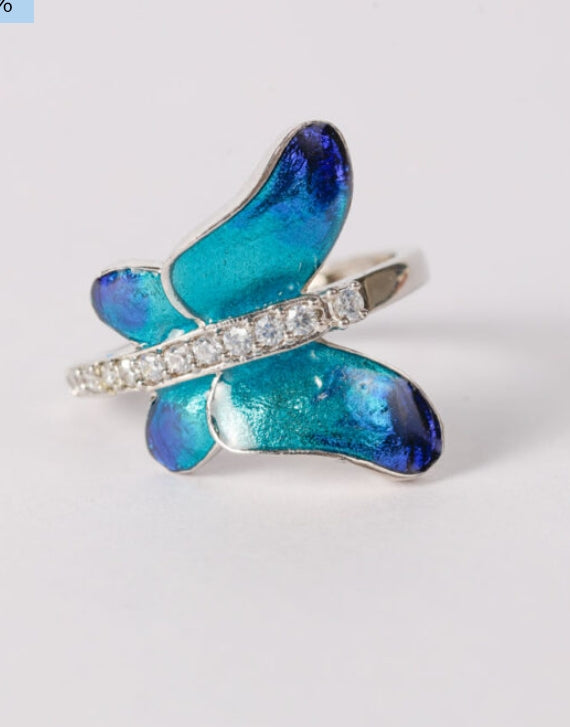 Blue Butterfly Ring