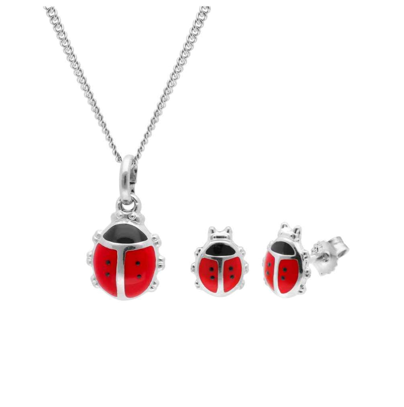 Ladybug Pendant set with chain- for kids