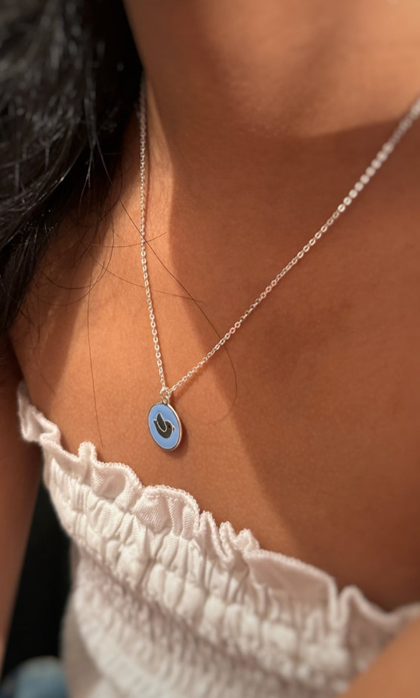 Blue Bird Pendant set with chain- for kids