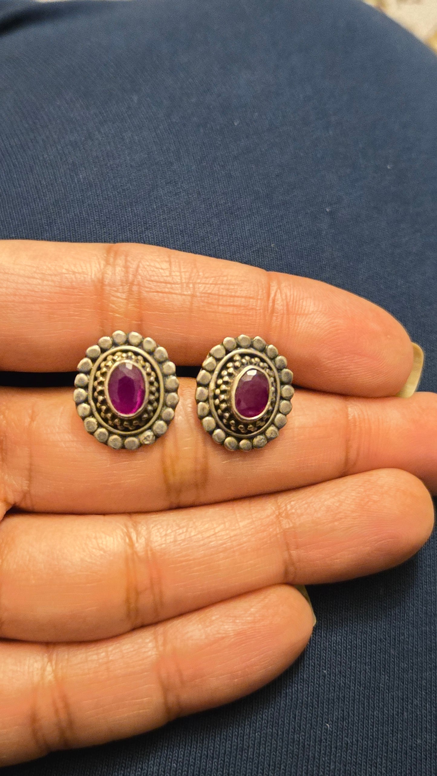 Round Antique screw Earrings -Studs