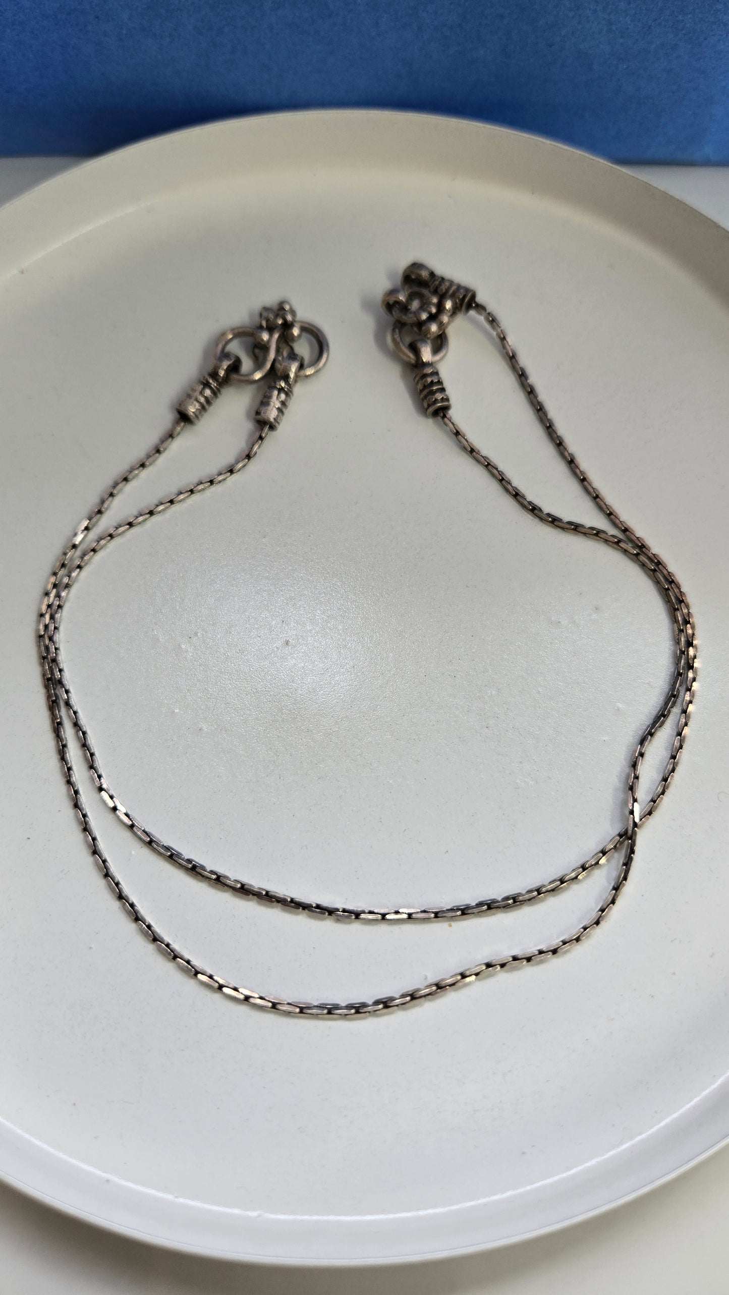 Silver Anklet - Minimilistic Snake Chain-Antique Finish