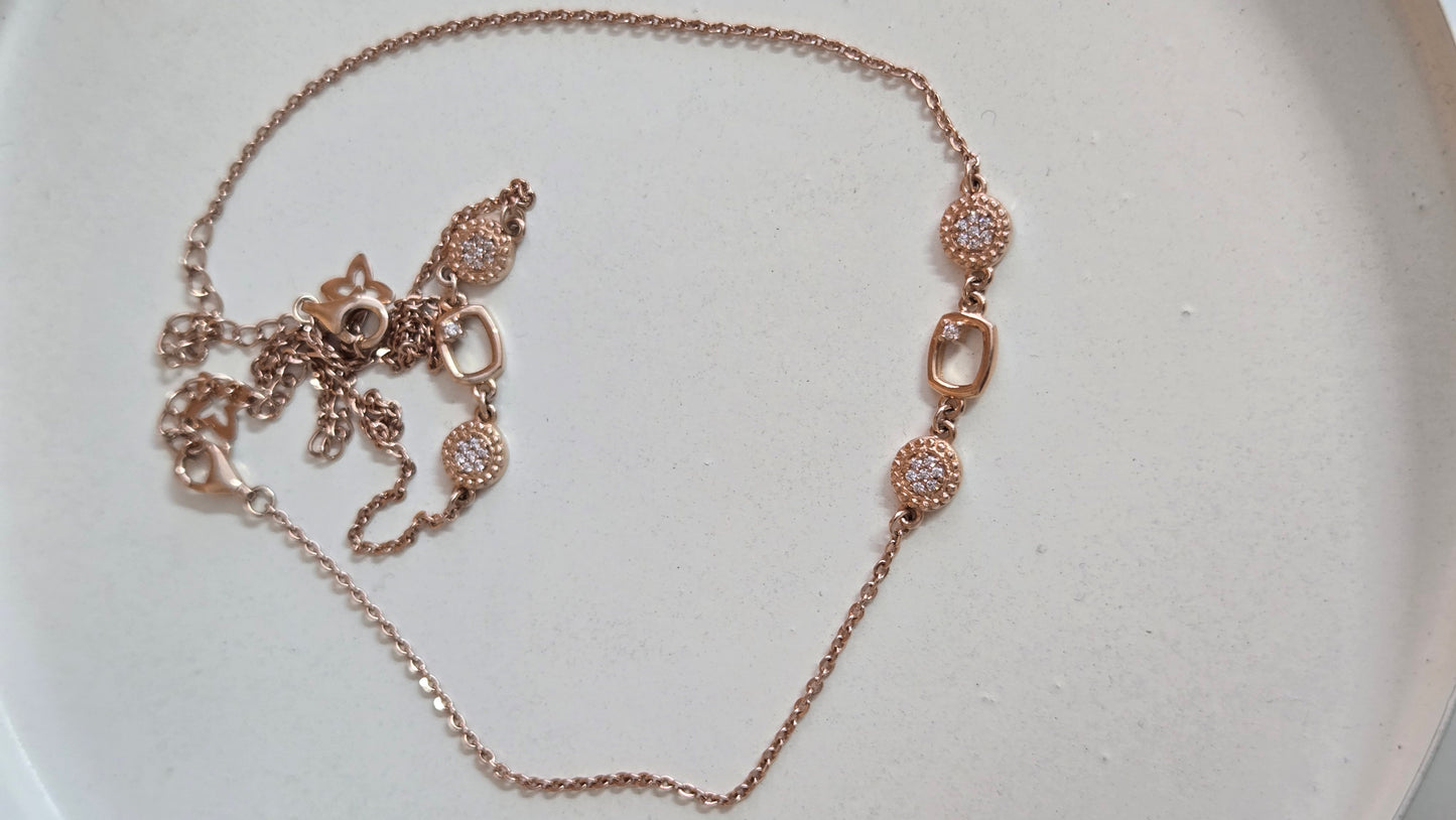 Silver Anklet - Minimilistic-Rose Gold Finish