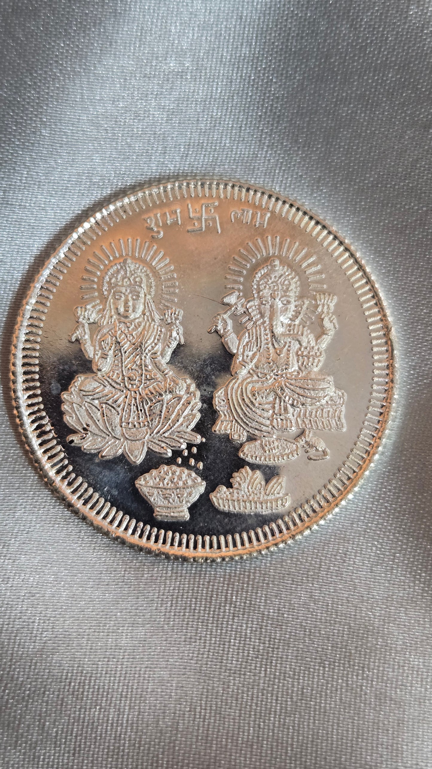 Lakshmi Ganesh Silver Coin in 999 Purity