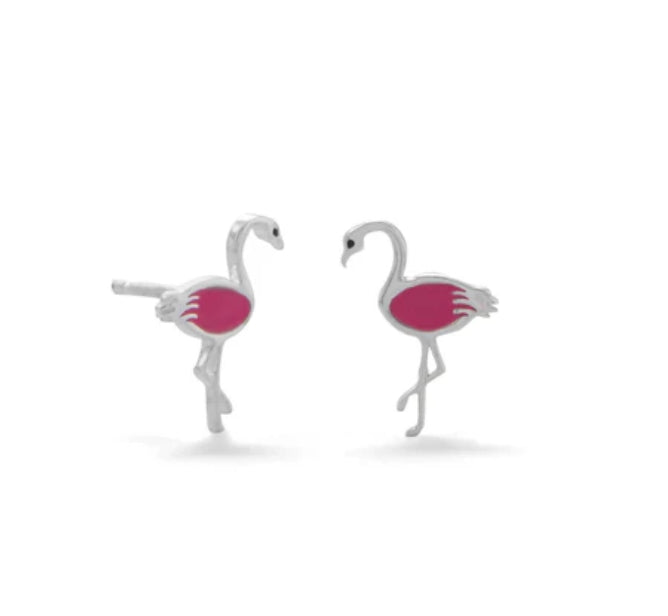 Pink Flamingo Earrings -Studs