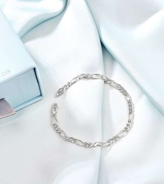 925 Sterling Silver Rhodium Plated Link Bracelet