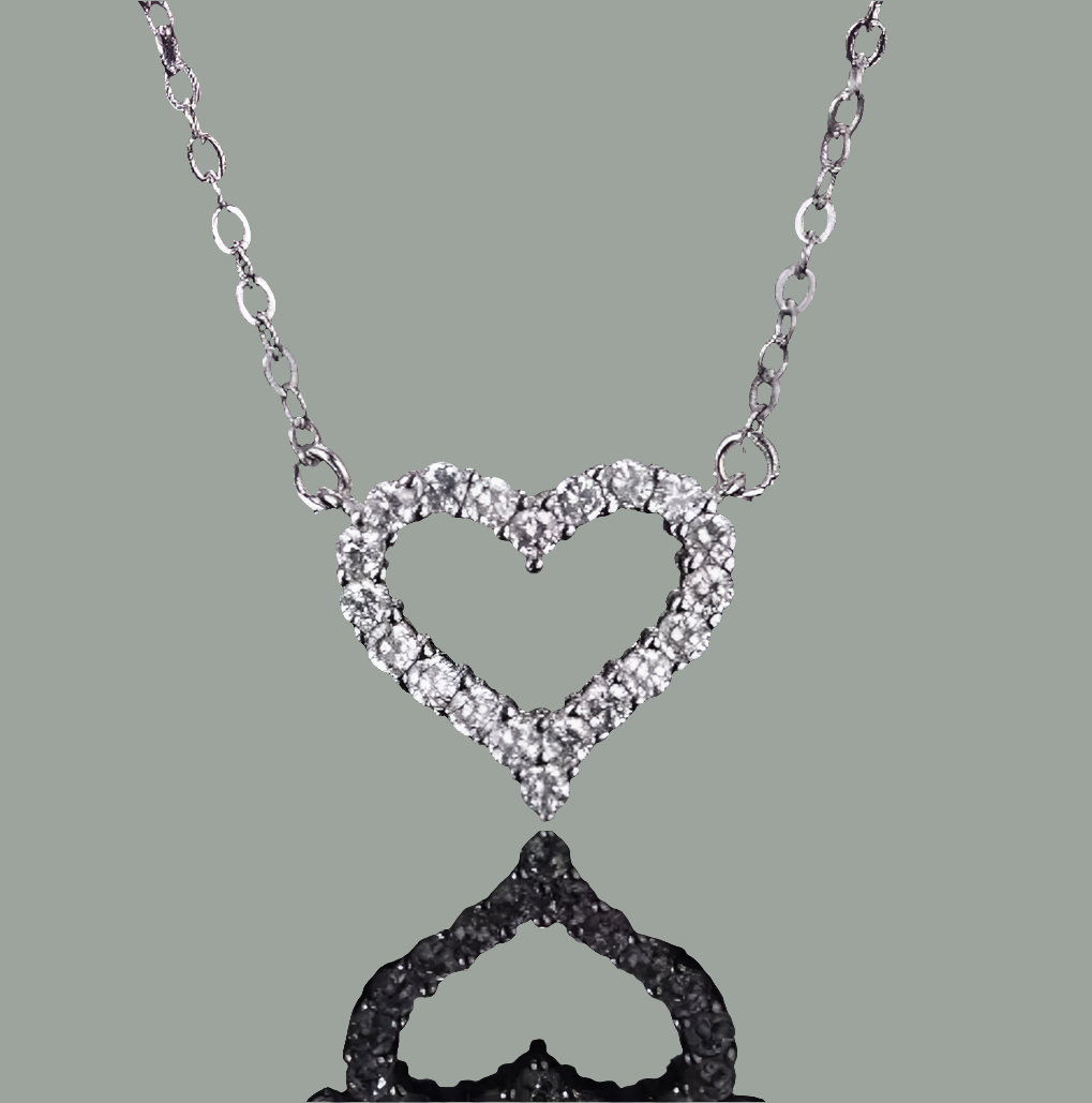 Heart Shape Frame Pendant Necklace for Women