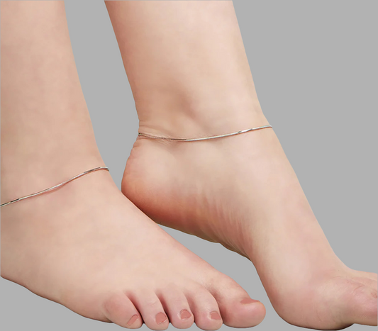 925 Sterling Silver Anklet - Minimilistic Snake Chain