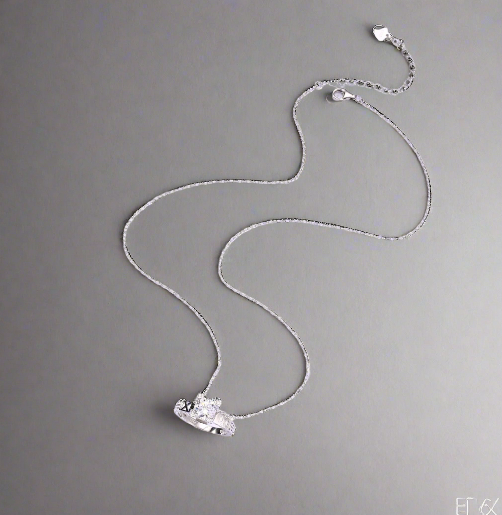 Silver Ring Pendant Chain