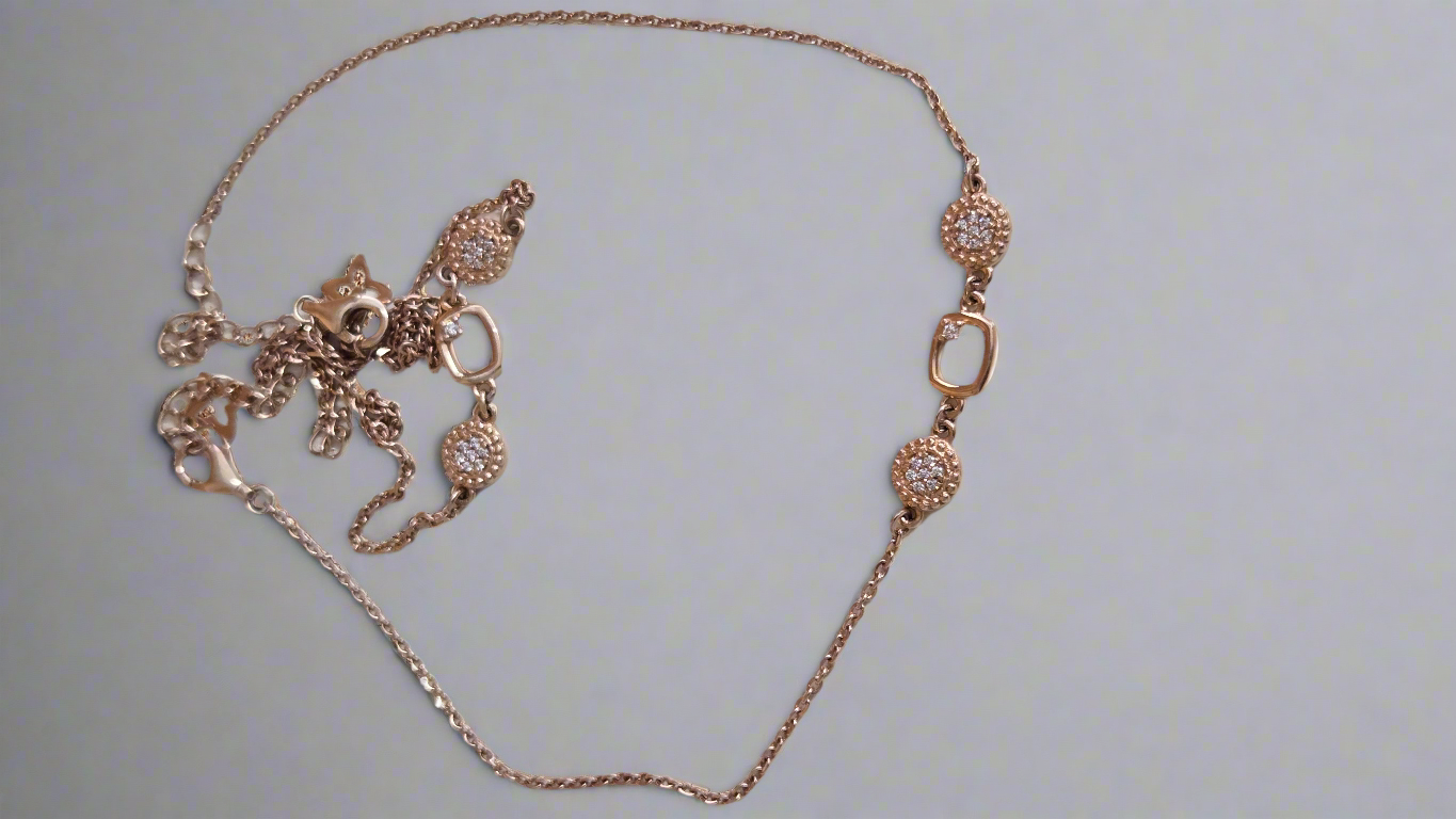 Silver Anklet - Minimilistic-Rose Gold Finish