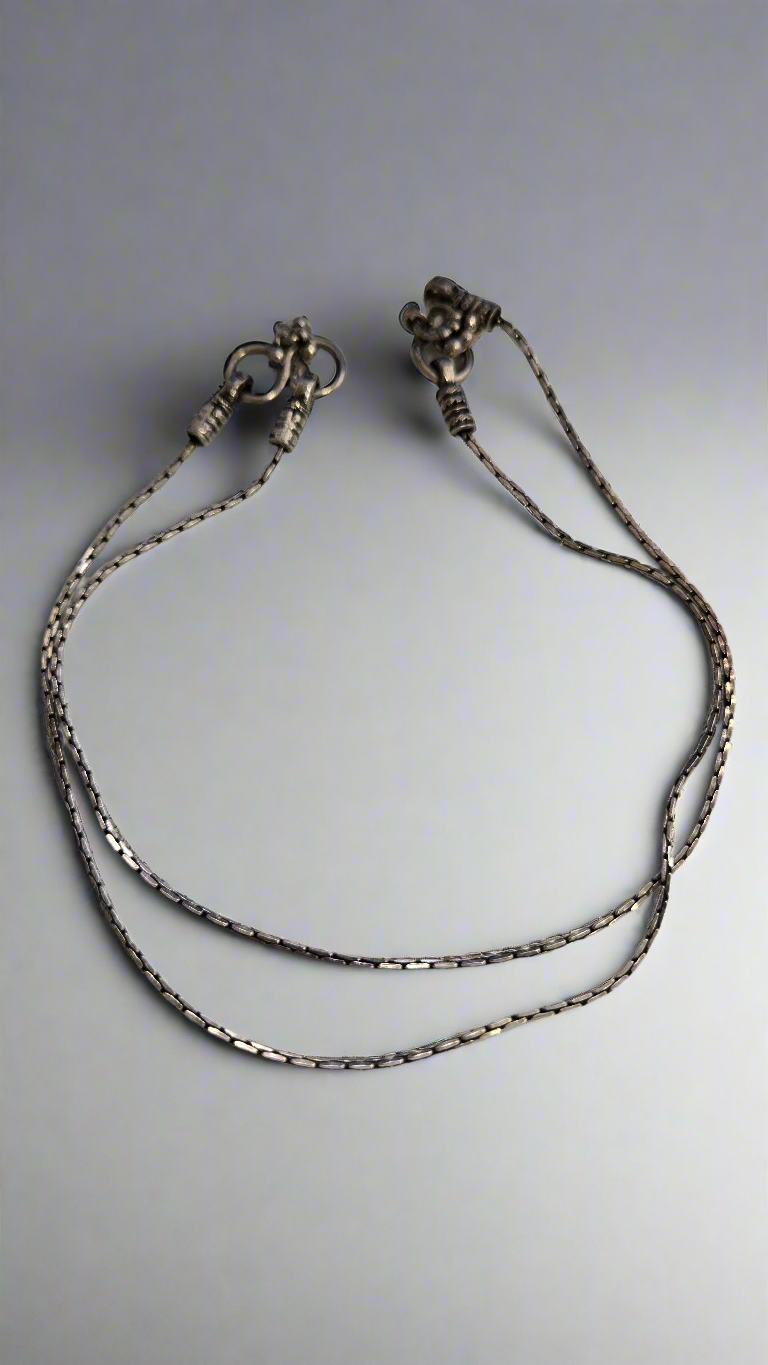 Silver Anklet - Minimilistic Snake Chain-Antique Finish