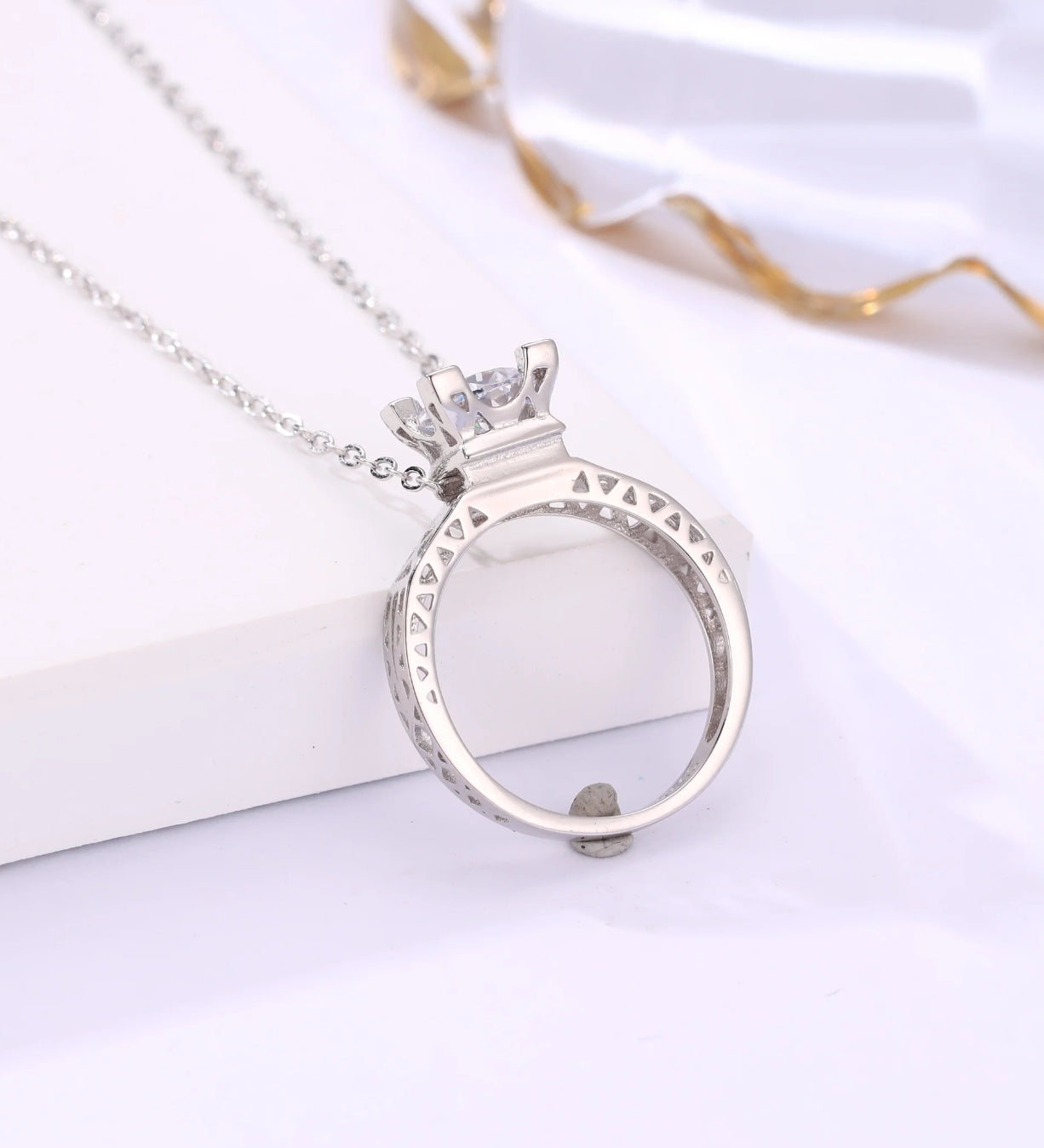 Silver Ring Pendant Chain