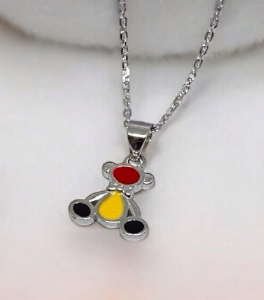 Teddy Pendant set with chain- for kids