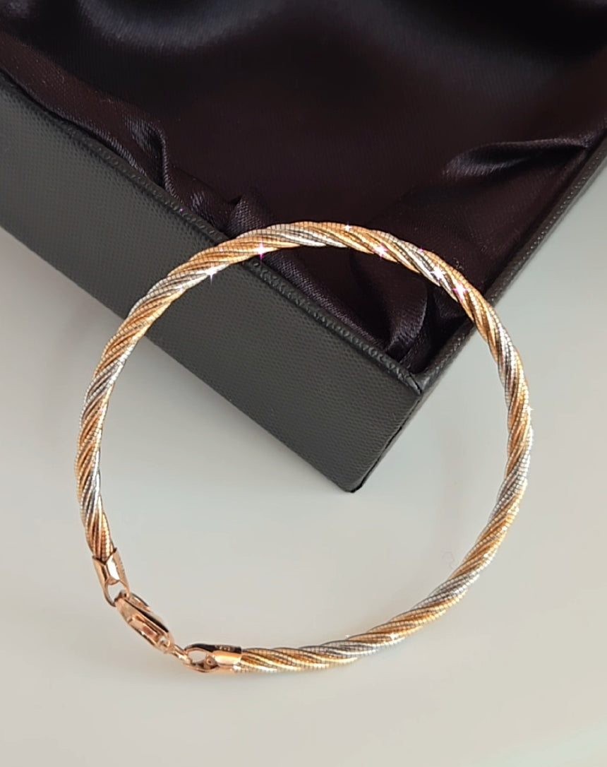 Dual tone twisted bangles style Bracelet