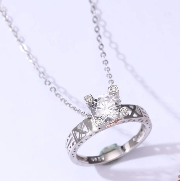 Silver Ring Pendant Chain