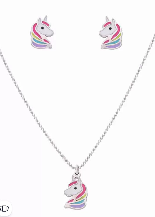 Unicorn Pendant set with chain- for kids